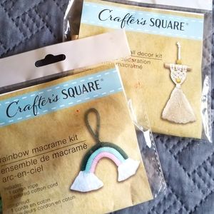 2 pc mini macrame craft kits rainbow  wall hanging new kids or adults